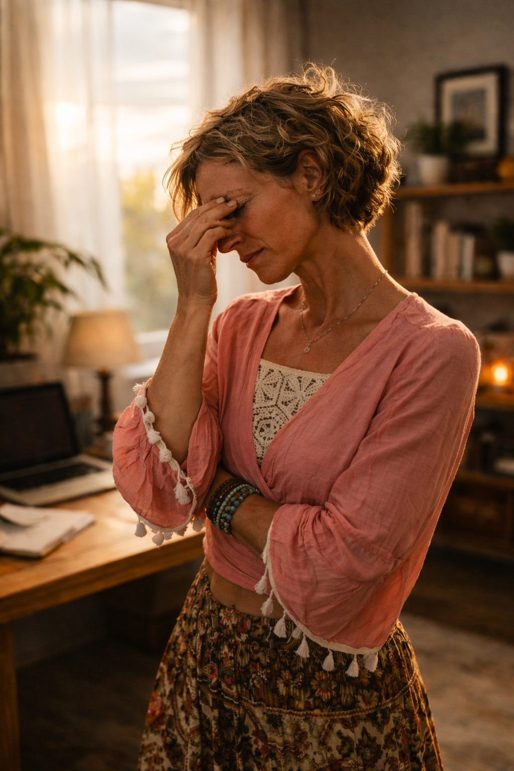 femme épuisée et submergée